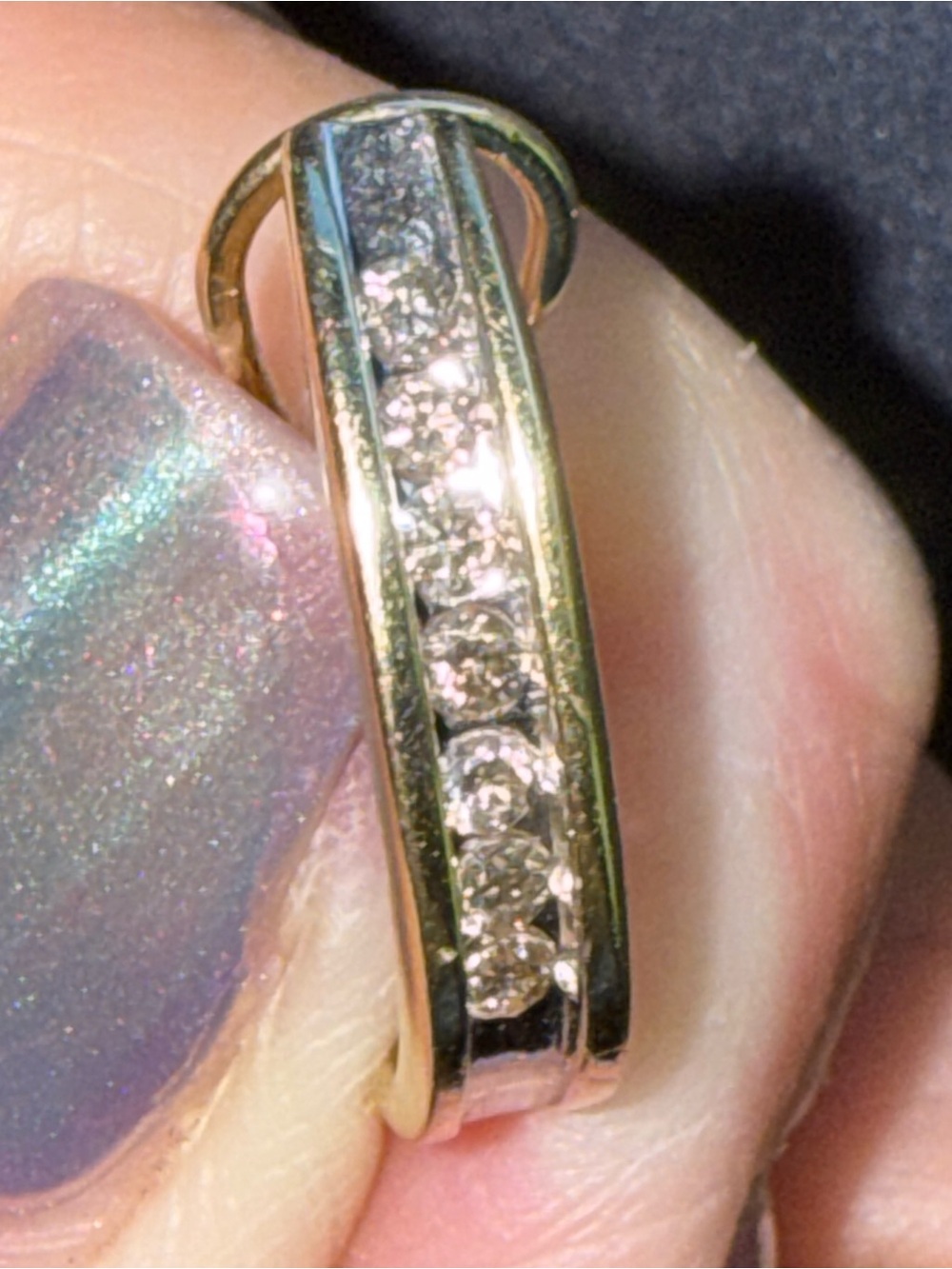 14K Gold Huggie Earrings - Diamonds are natural not synthetic.